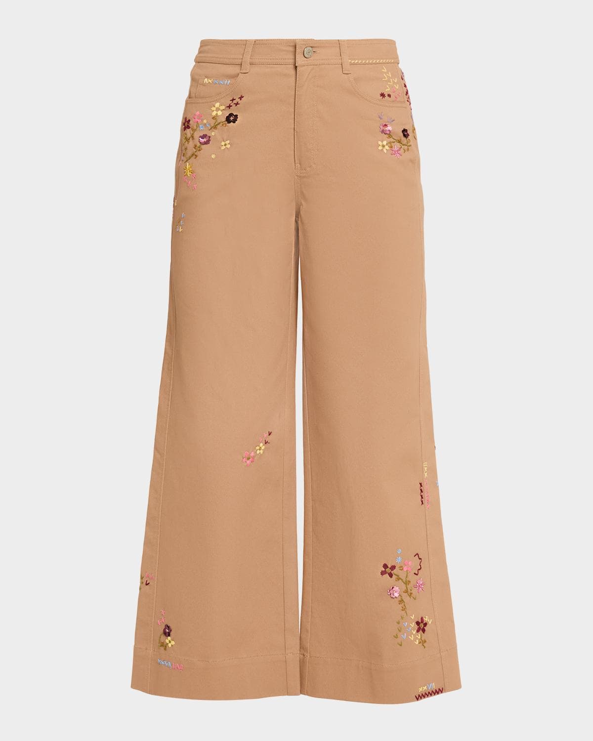 Cinq à Sept Flared Wildflower Embroidered Pants
