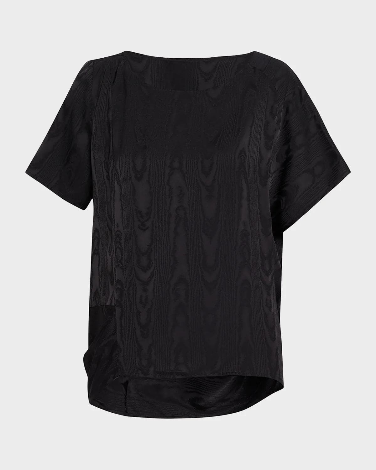 Dries Van Noten Caressa Moire Short-Sleeve Blouse