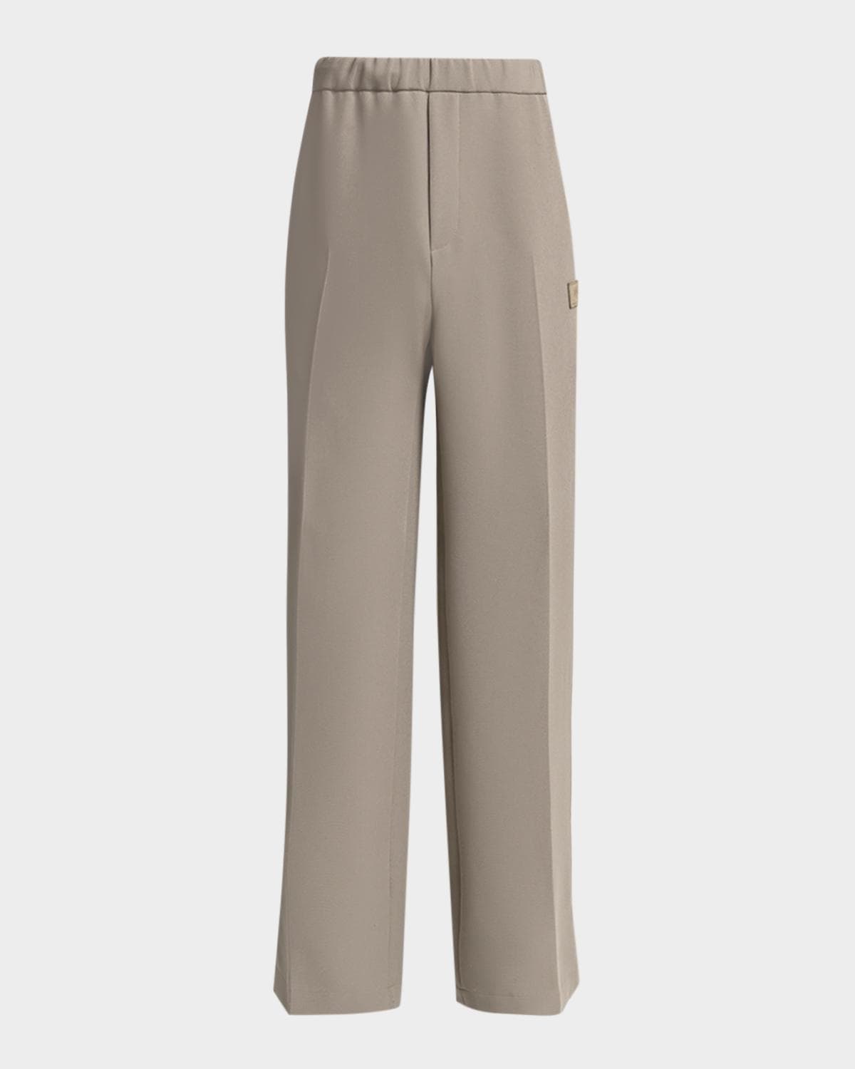 Amiri Men's Logo Patch Wide-Leg Stretch Trousers