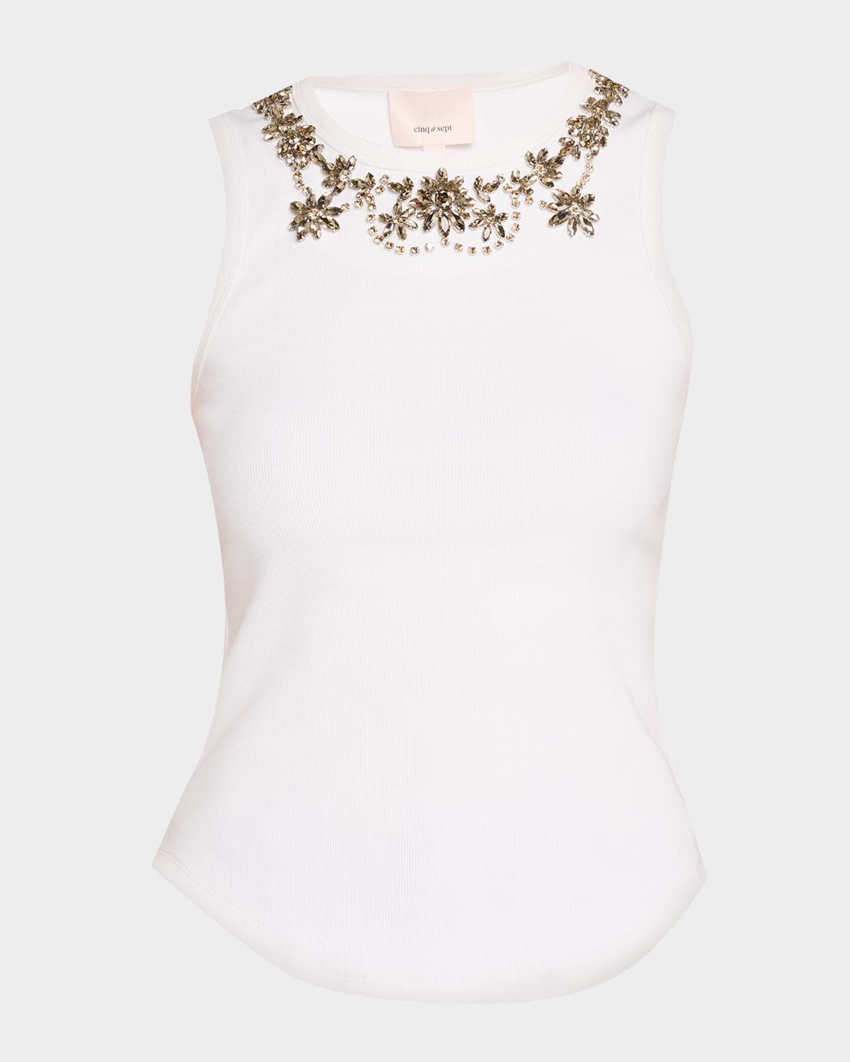 Cinq à Sept Crystal Lattice Tank Top