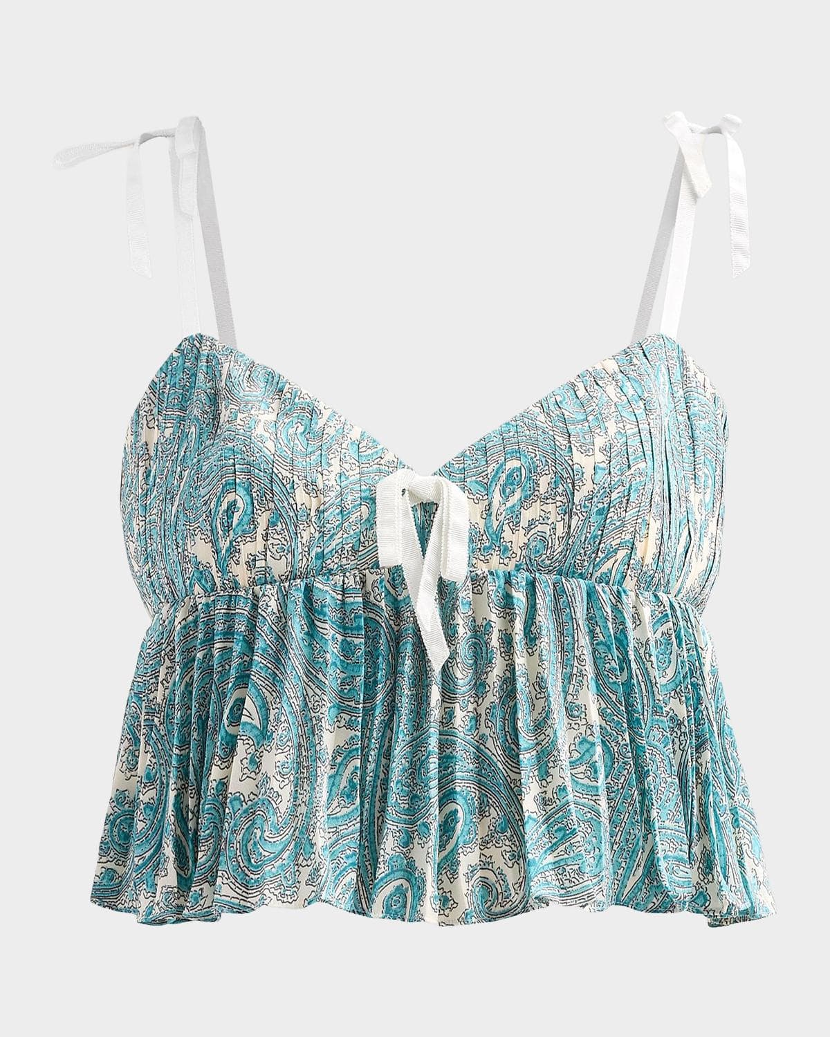 Cinq à Sept Hendrix Orianna Paisley Crop Top
