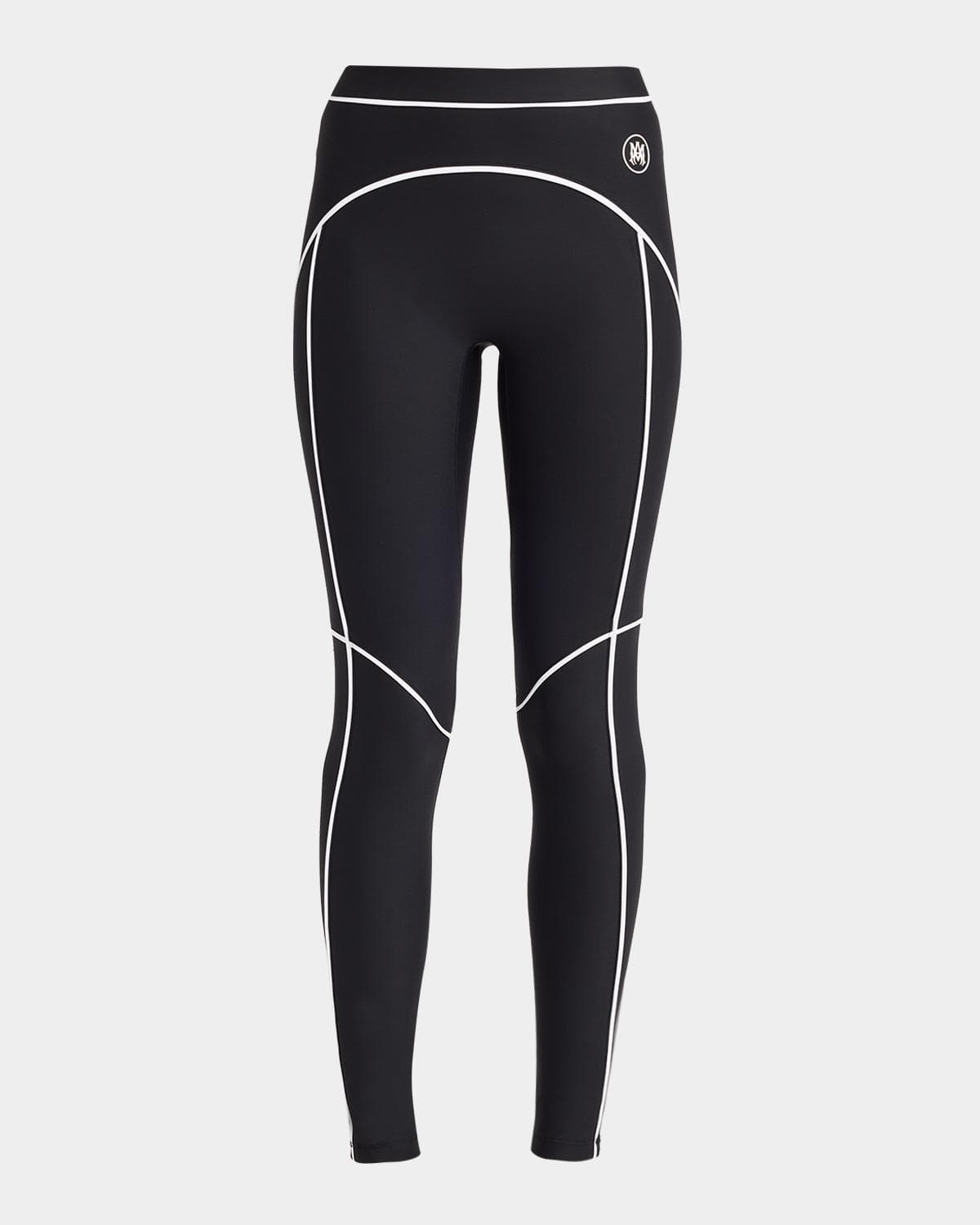 Amiri MA Logo Contrast-Trim Leggings
