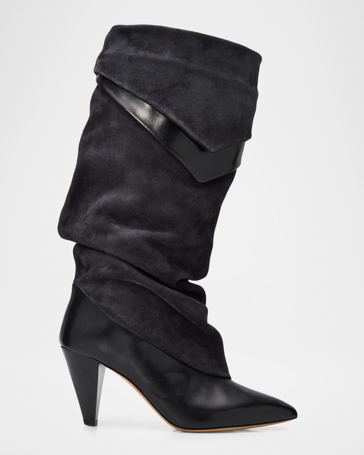 Isabel Marant Lezra Mixed Leather Scrunched Boots