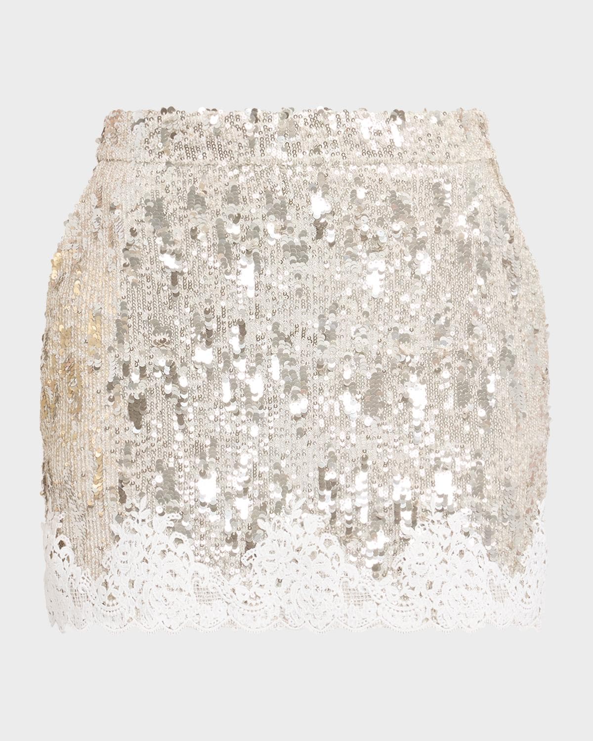Generation Love Janet Sequined Lace Mini Skirt
