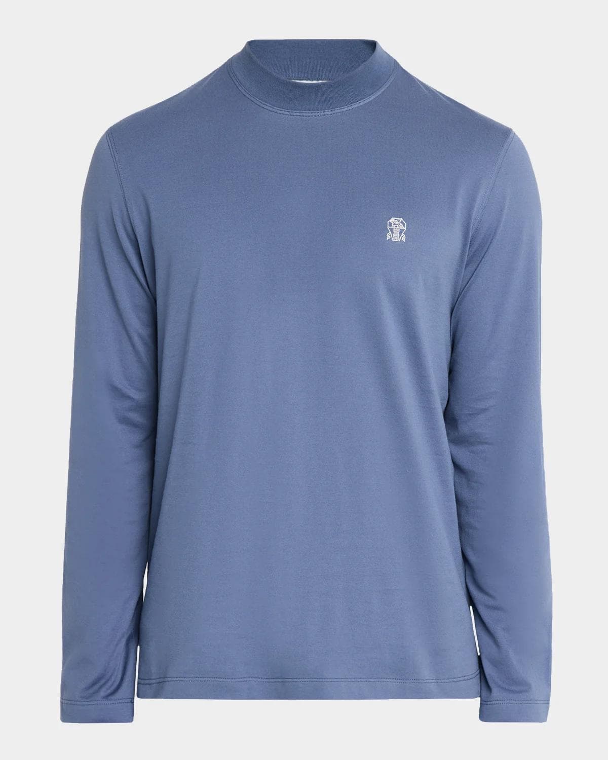 Brunello Cucinelli Men's Cotton Crest Mock Neck T-Shirt
