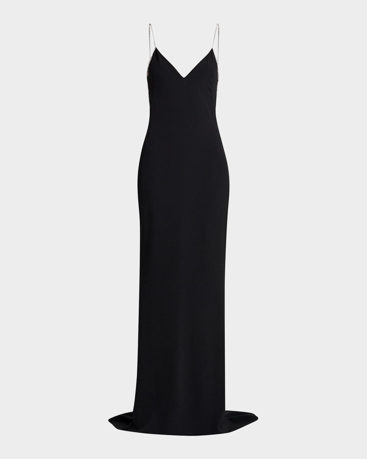TOM FORD V-Neck Open-Back Trumpet Gown