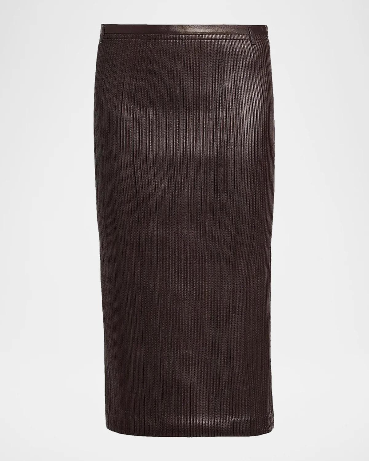 TOM FORD Leather Pencil Midi Skirt