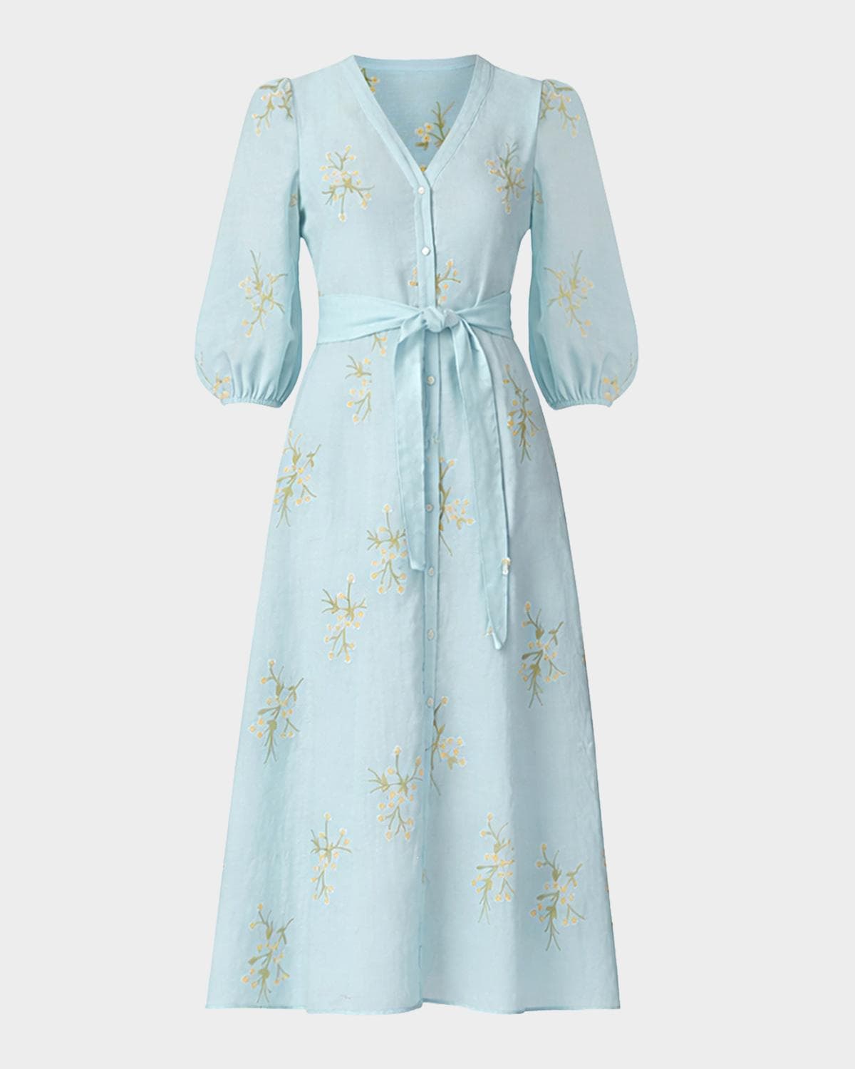 Shoshanna Tallen Floral-Embroidered Midi Dress