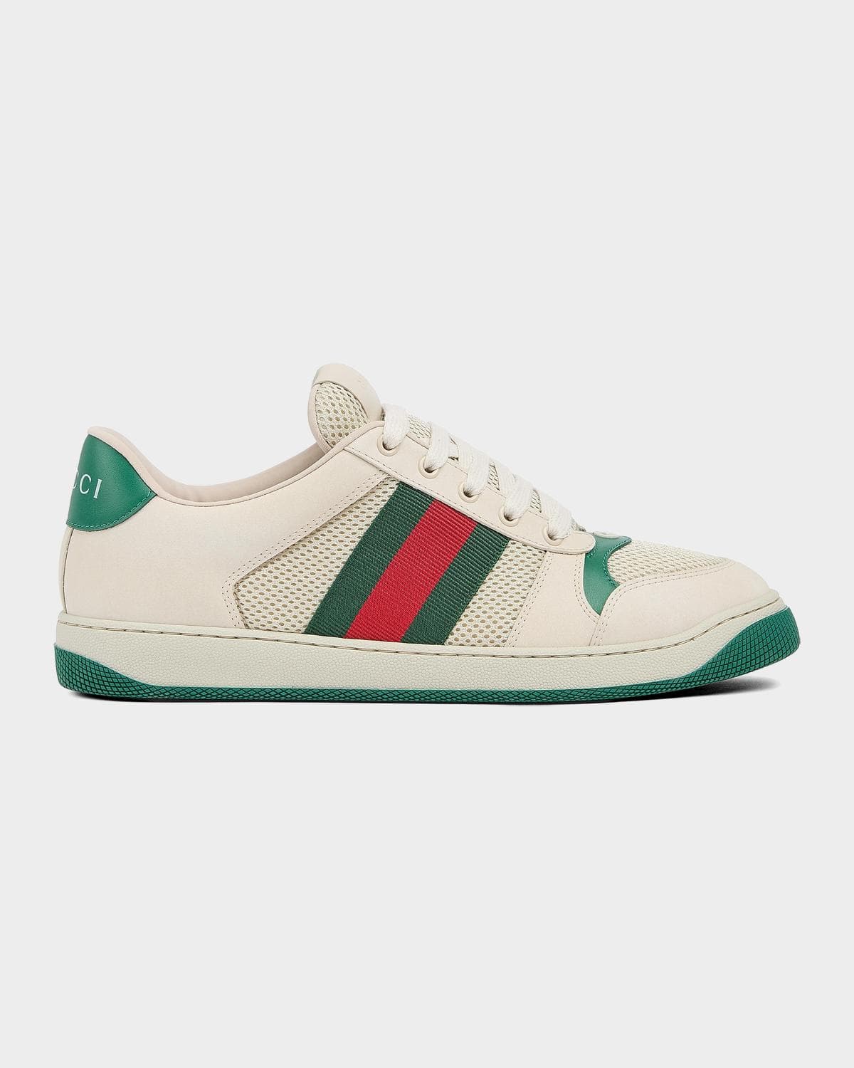 Gucci Men's Screener Leather & Mesh Low-Top Sneakers