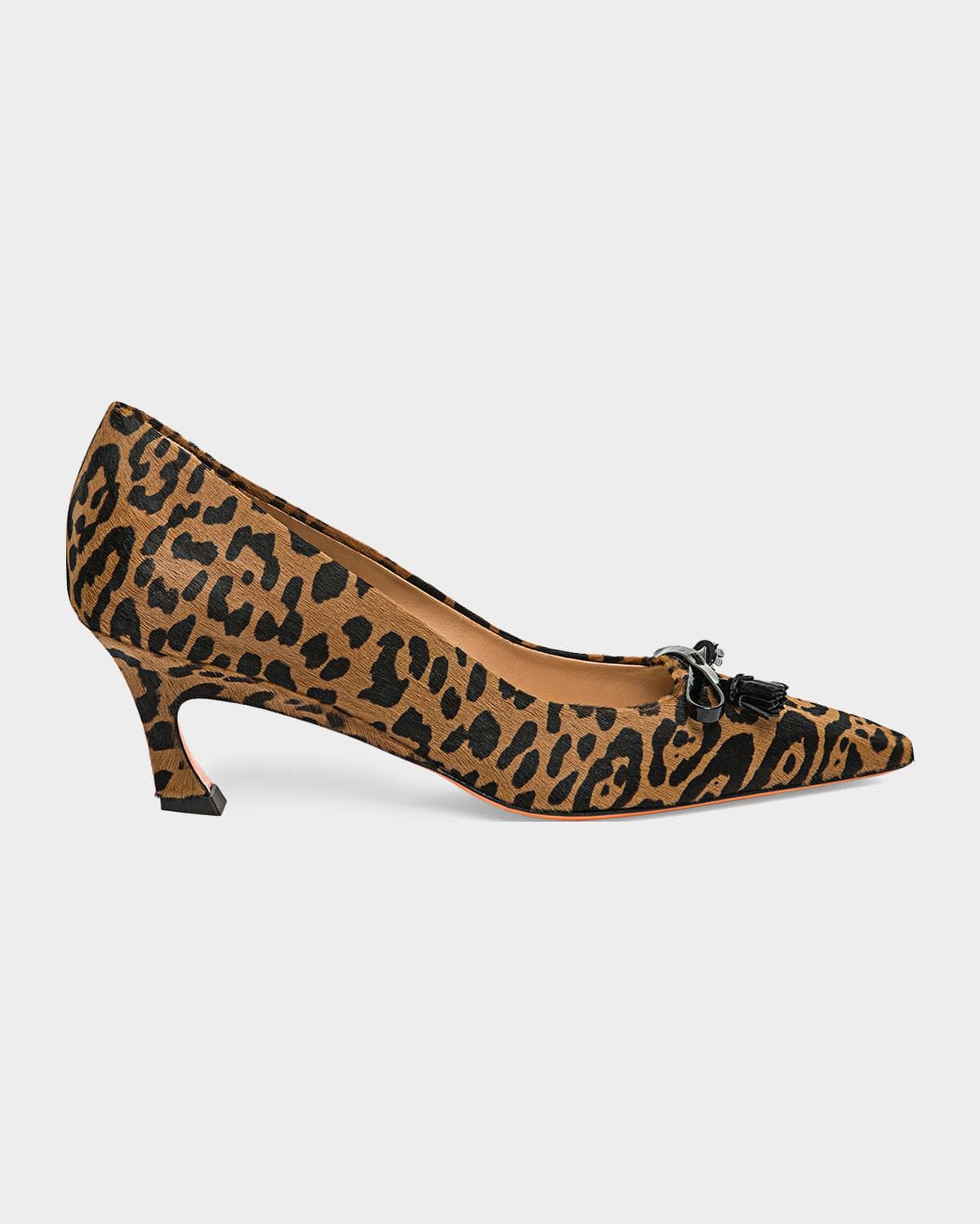 Santoni Adri 55MM Leopard-Print Calf Hair Pumps