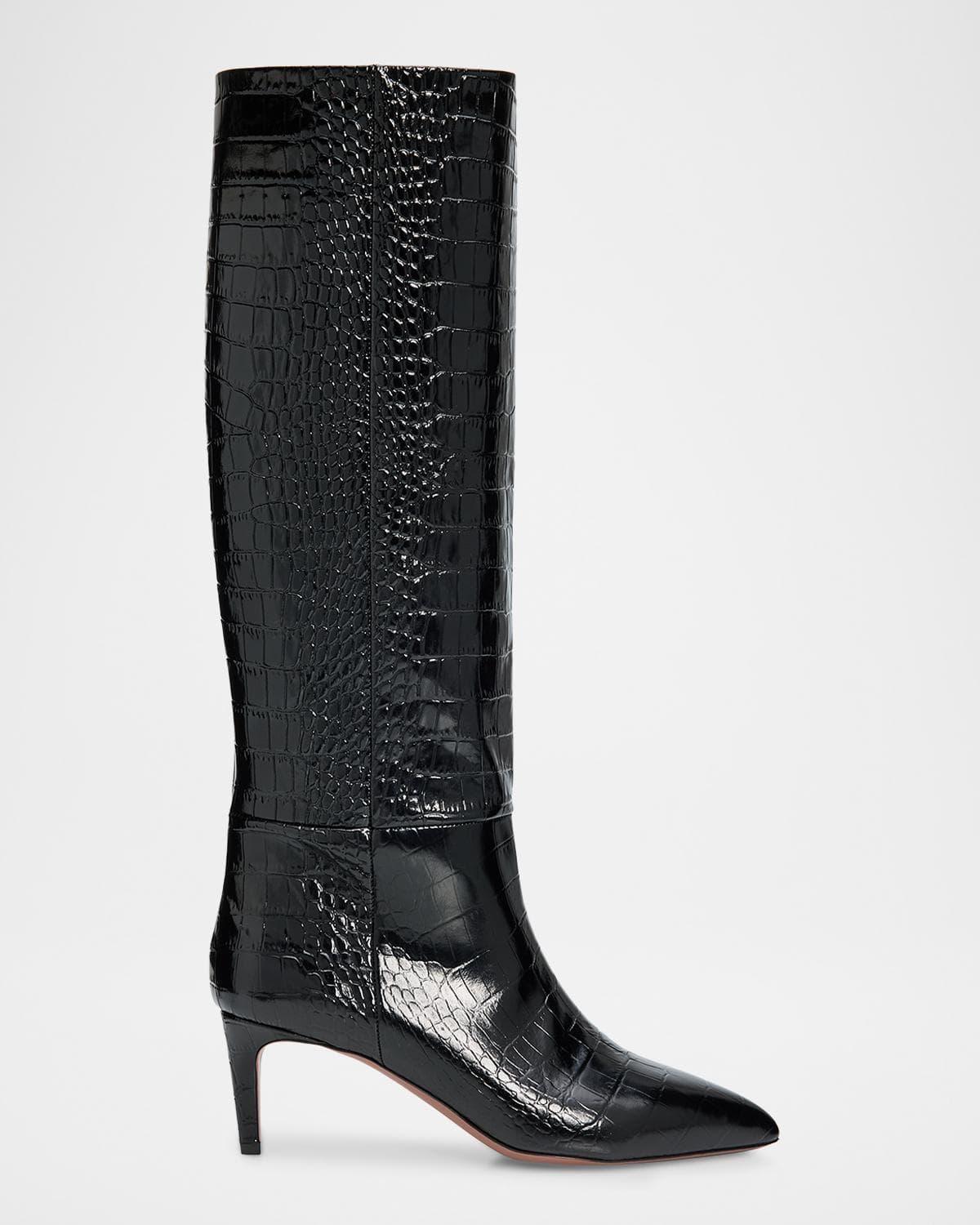 Paris Texas 60mm Croc-Embossed Leather Knee-High Boots