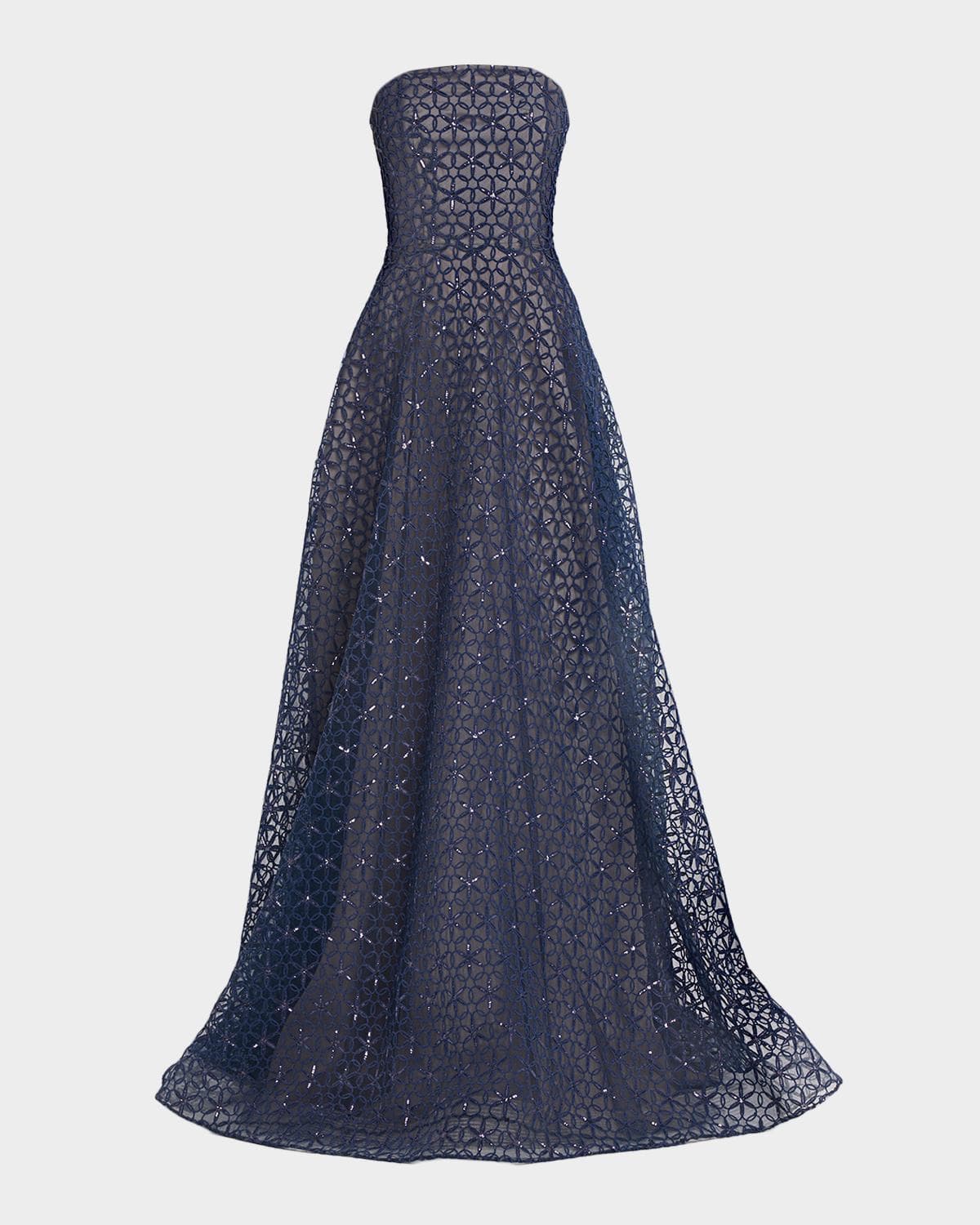 Naeem Khan Strapless Cording Gown