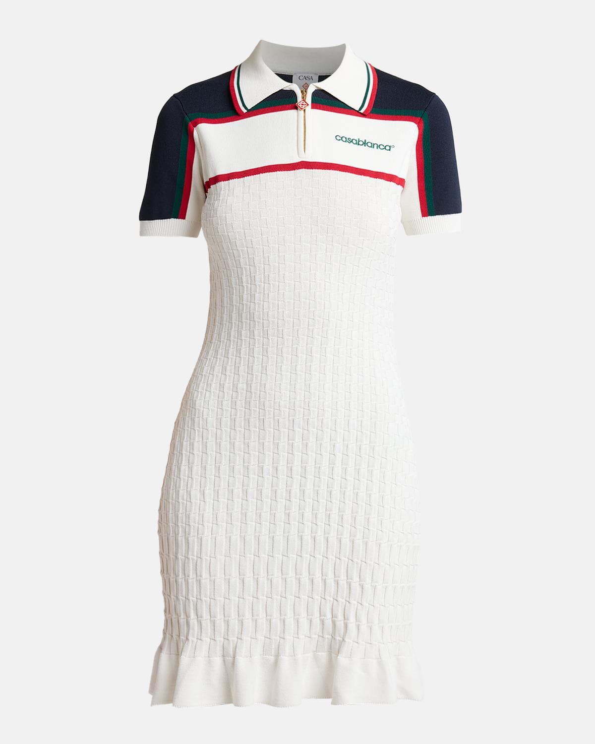 Casablanca Knit Tennis Polo Mini Dress