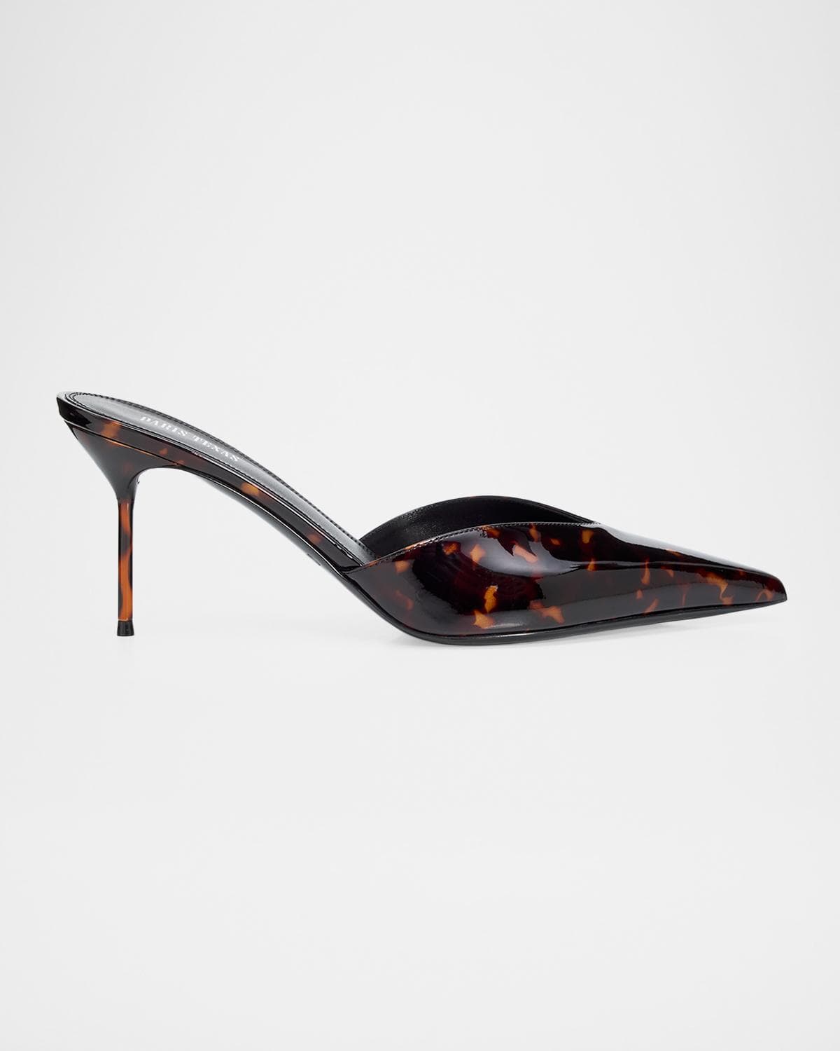Paris Texas 70mm Lidia Tortoiseshell Patent Leather Mule Pumps
