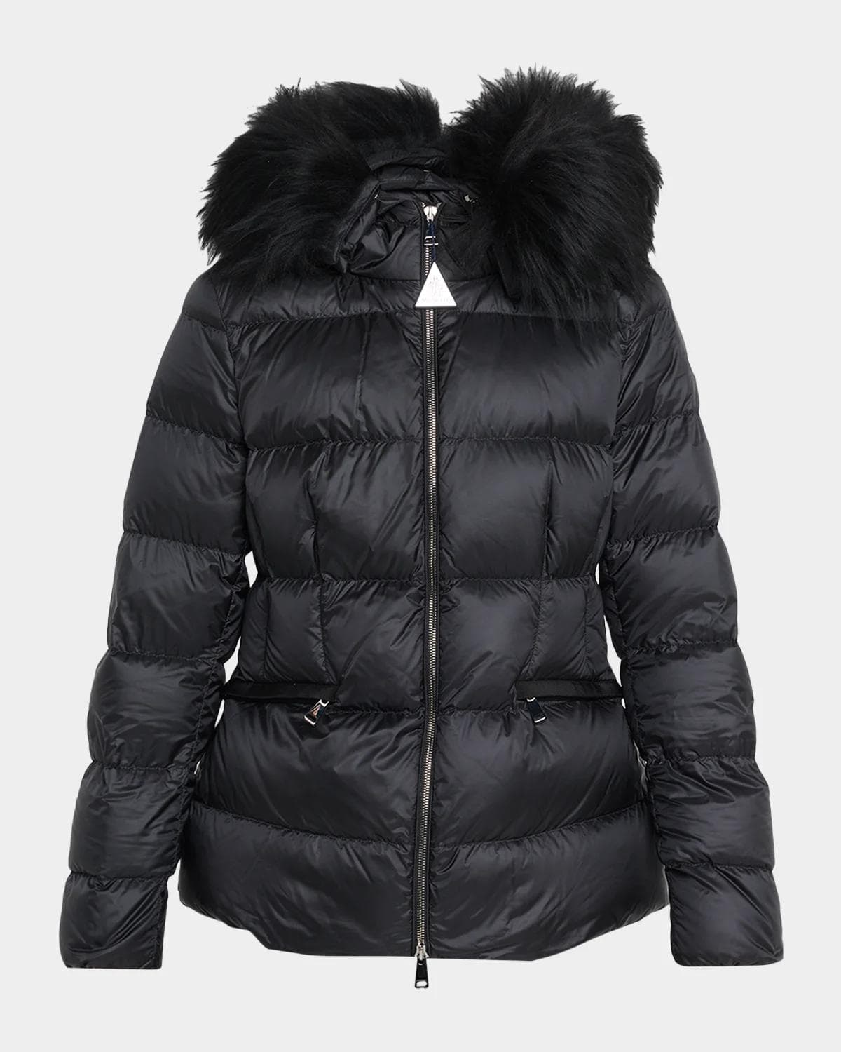 Moncler Boed Hooded Shearling-Trim Down Jacket