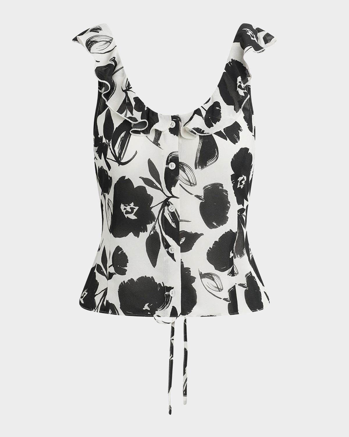 Favorite Daughter The Love Note Ruffled Sleeveless Georgette Top