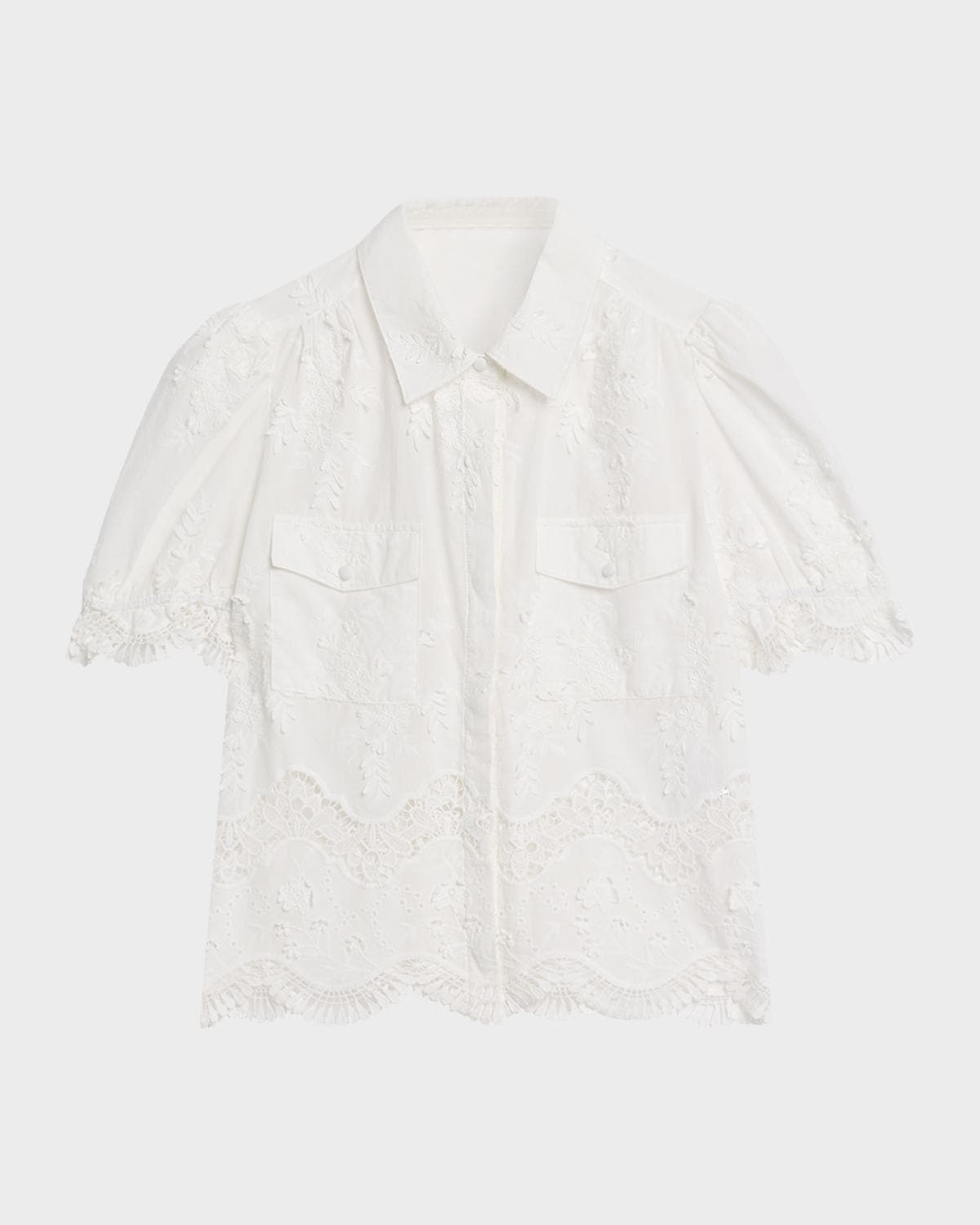 Generation Love Mina 3D Floral Cotton-Voile Shirt