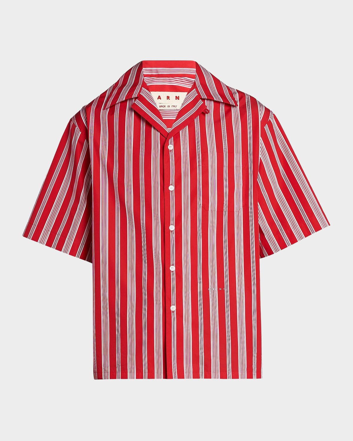 Marni Striped Cotton-Blend Camp Shirt