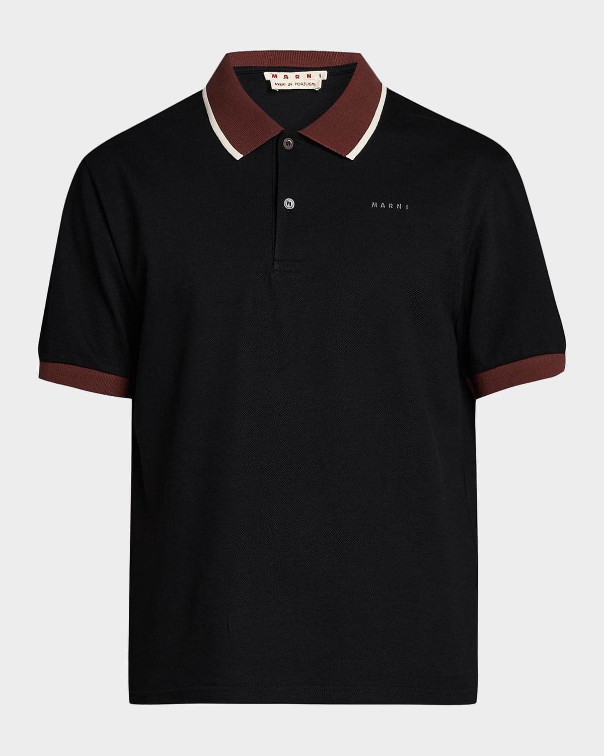Marni Men's Short-Sleeve Cotton Pique Polo Shirt