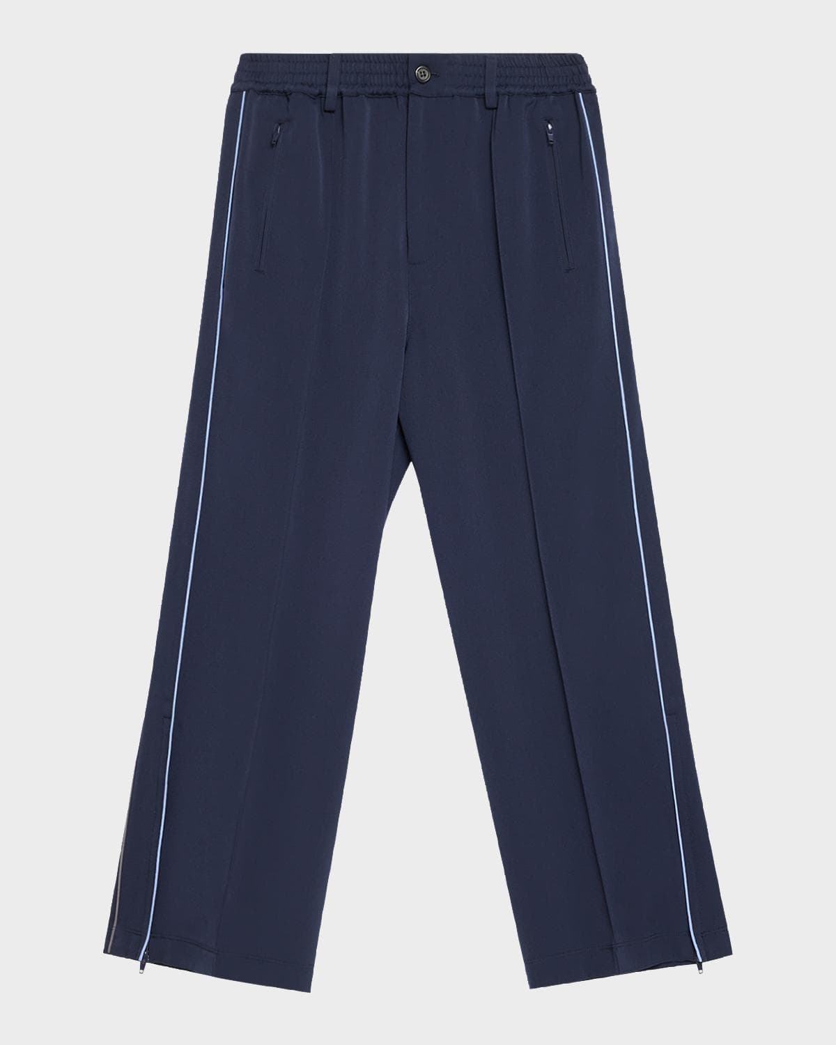 Marni Men's Wool Stretch Wide-Leg Pintuck Trousers