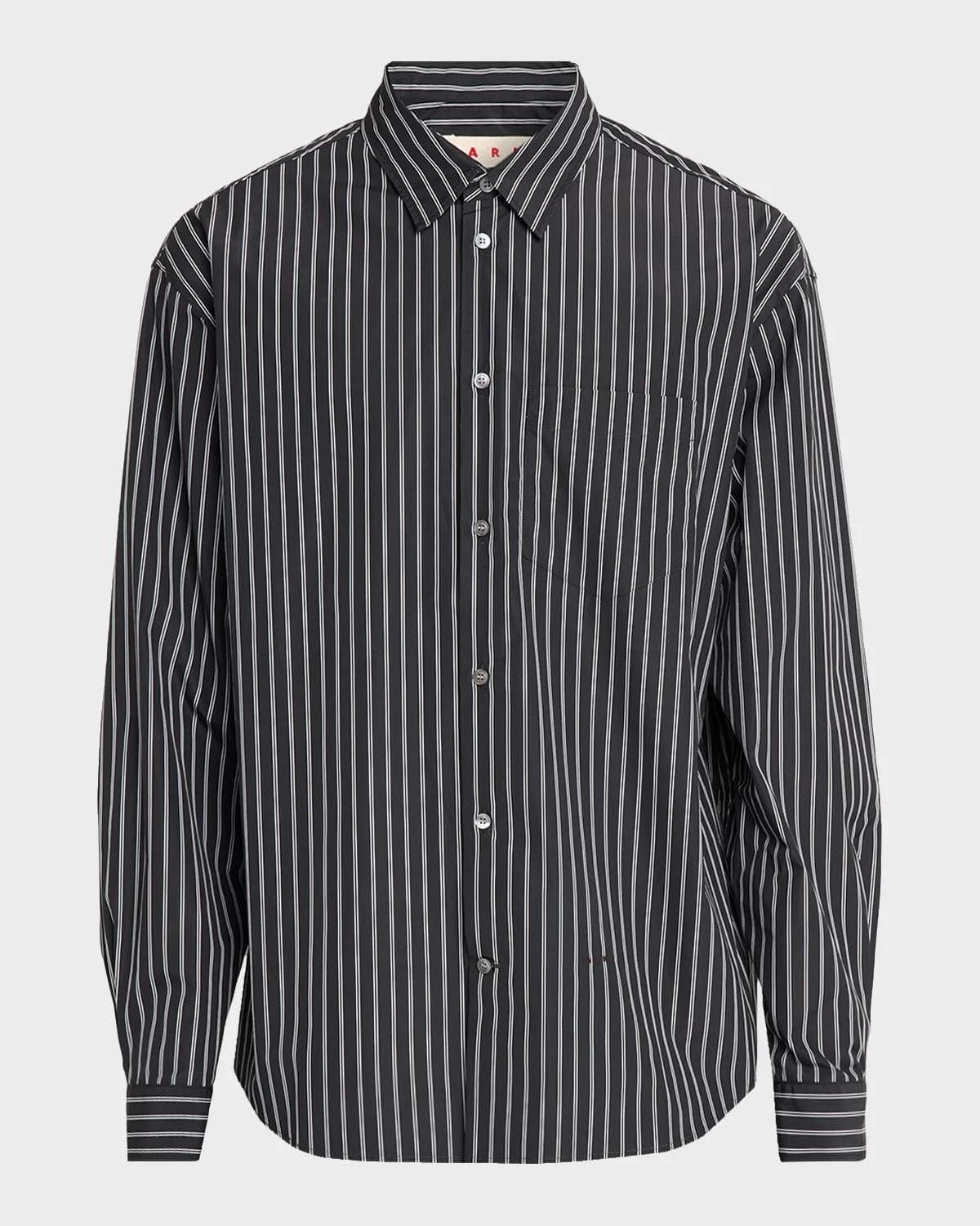 Marni Men's Pencil Stripe Cotton-Nylon Sport Shirt
