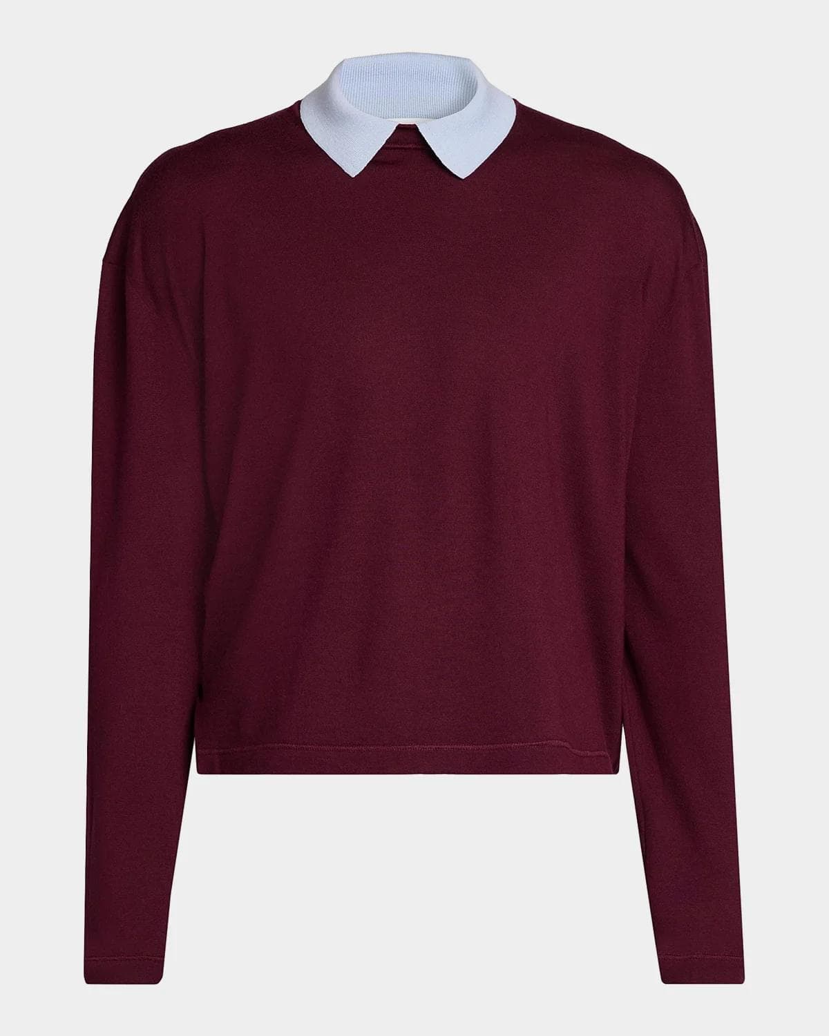 Jil Sander Men's Contrast Collar Wool Sweater