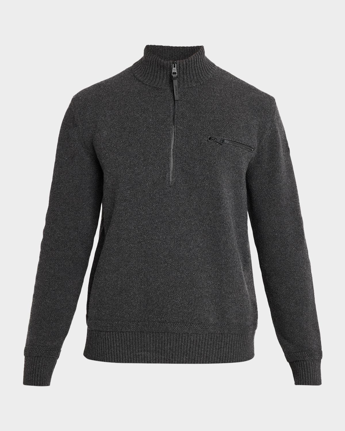 Moncler Men's Wool and Cashmere Half-Zip Sweater