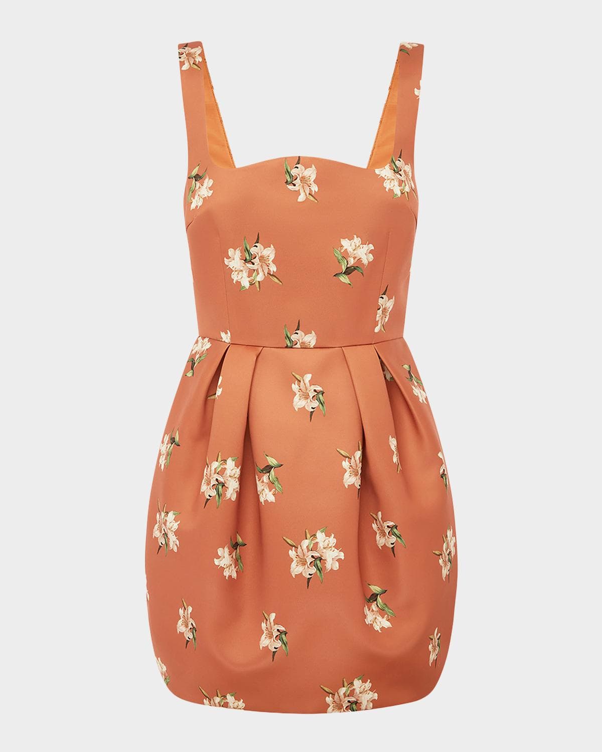 LEO LIN Piper Pleated Floral-Print Mini Dress