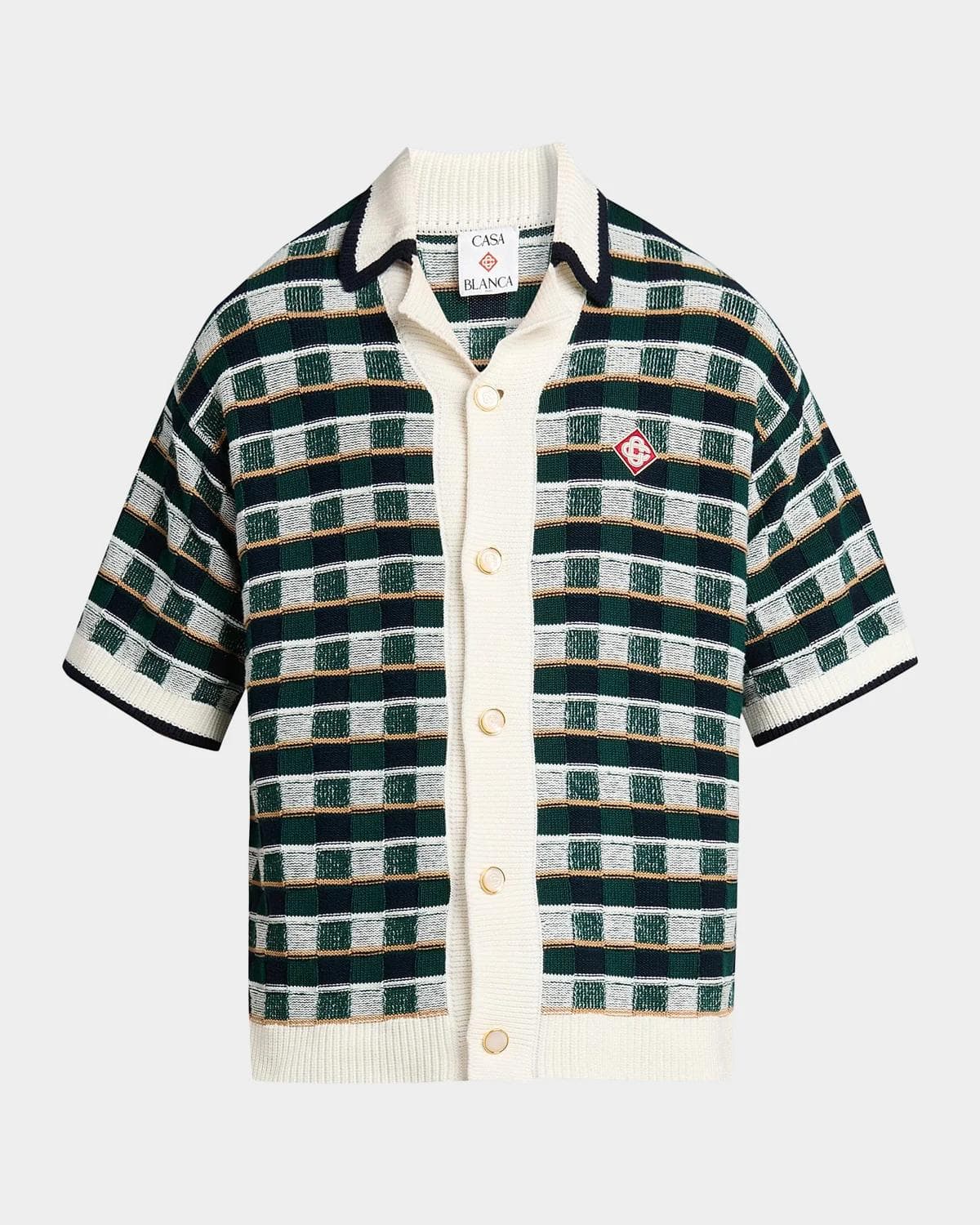 Casablanca Mosaic Cotton Knit Shirt