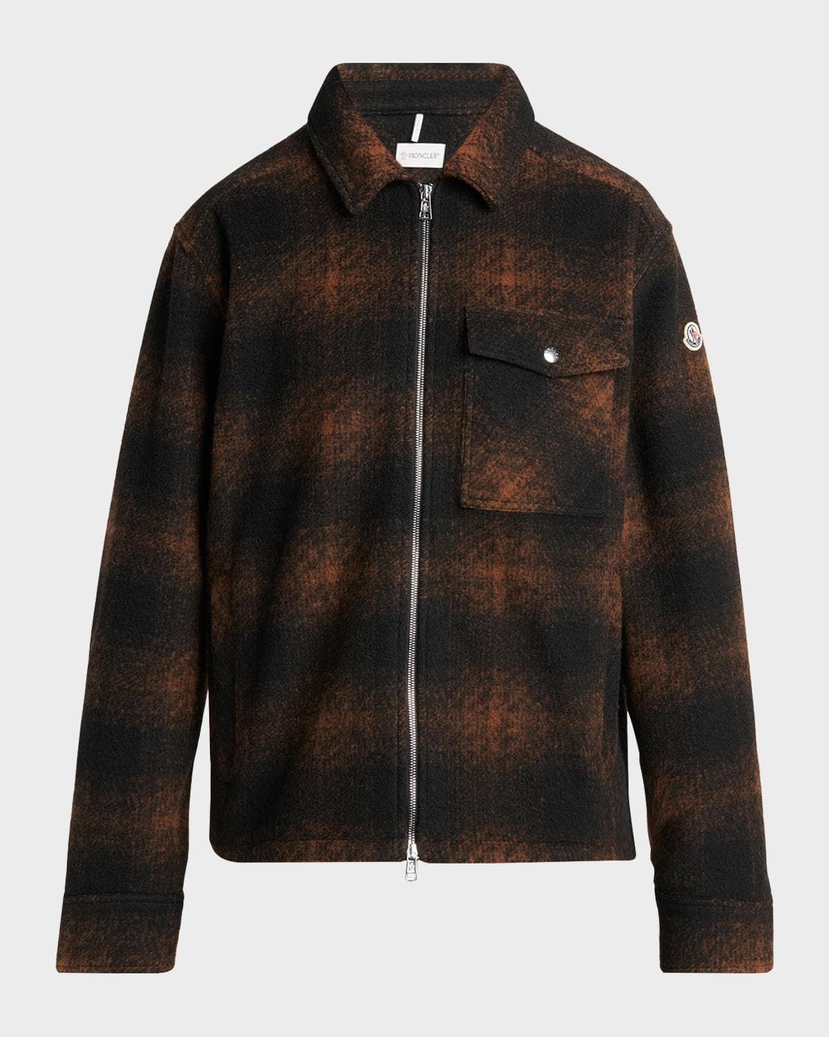 Moncler Men's Buffalo Check Full-Zip Shirt Jacket