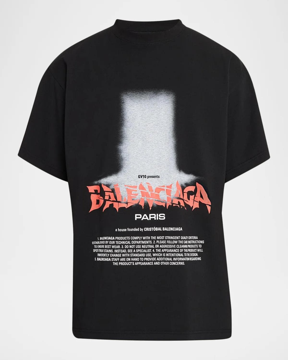 Balenciaga Men's Logo Graphic Cotton Jersey T-Shirt