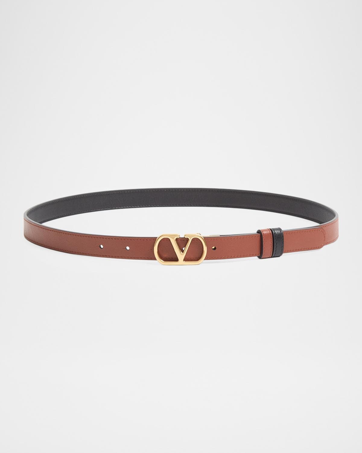 Valentino Garavani VLogo Signature Reversible Shiny Calfskin Belt 20MM