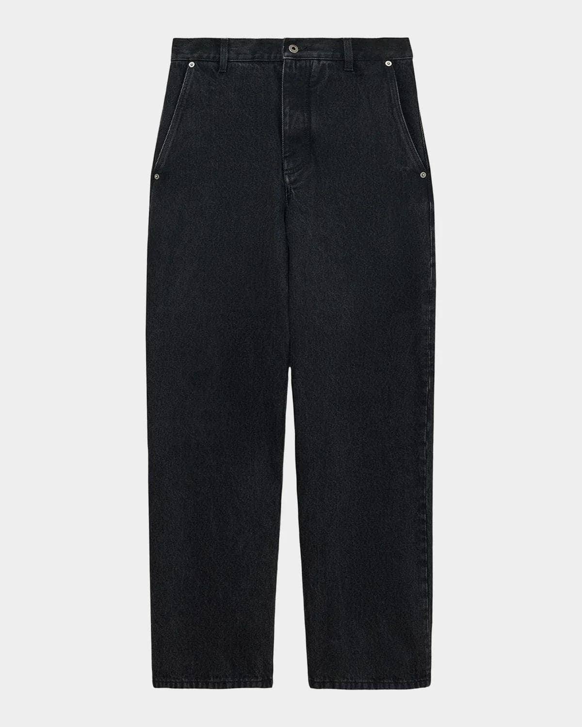 LOEWE Men's Leather-Patch Straight-Leg Jeans
