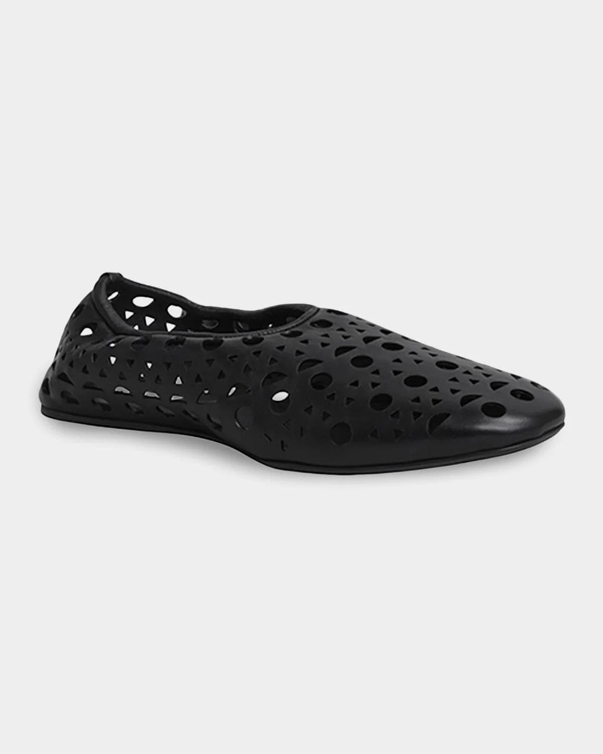 ALAÏA Neo Vienne Cutout Leather Ballerina Flats