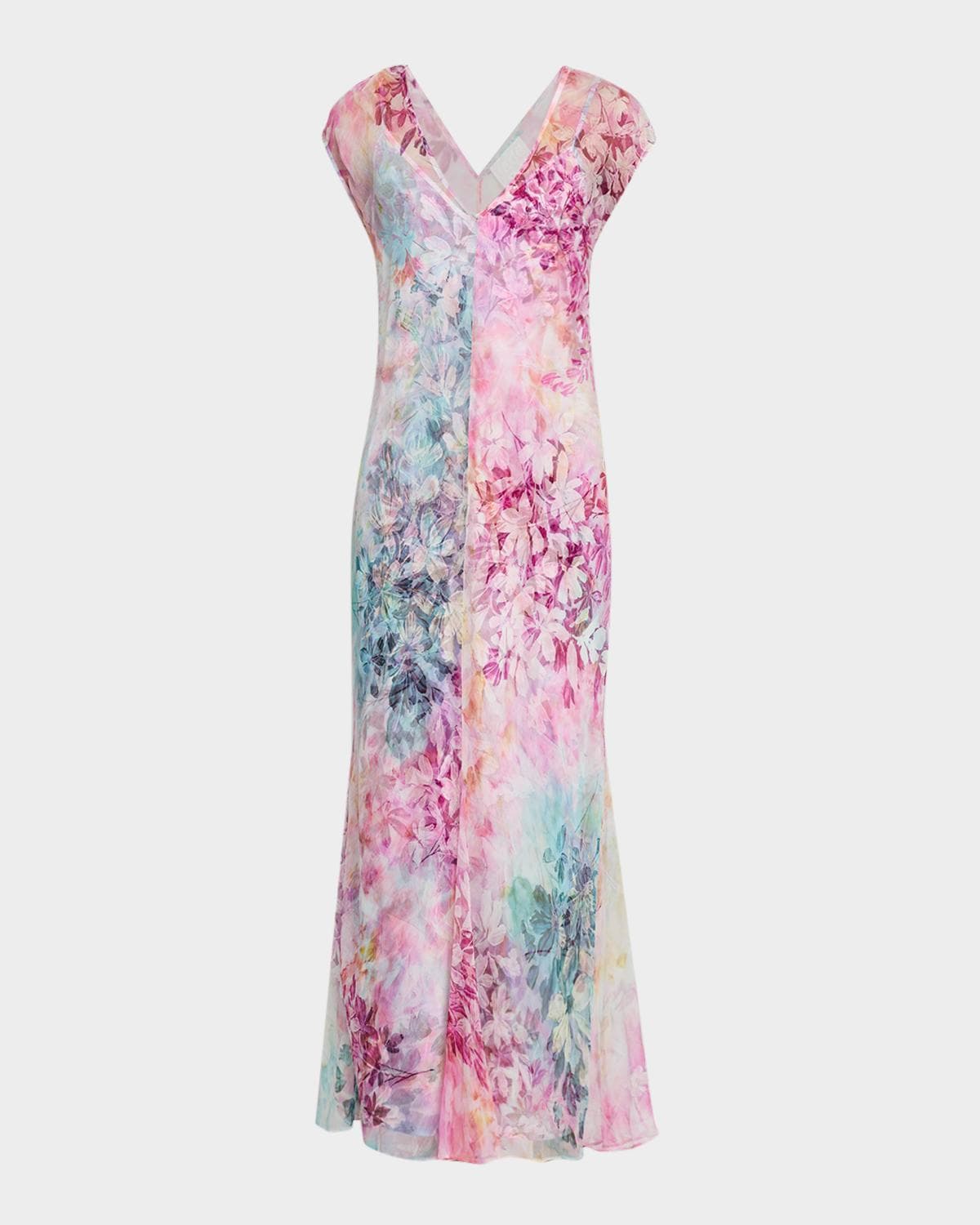 Johnny Was Georgia June Floral-Print Silk Maxi Dress