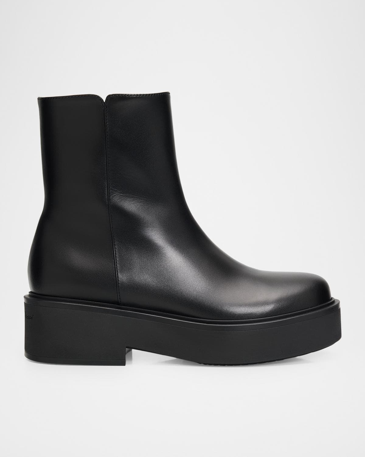 Gianvito Rossi Hiro Leather Platform Booties