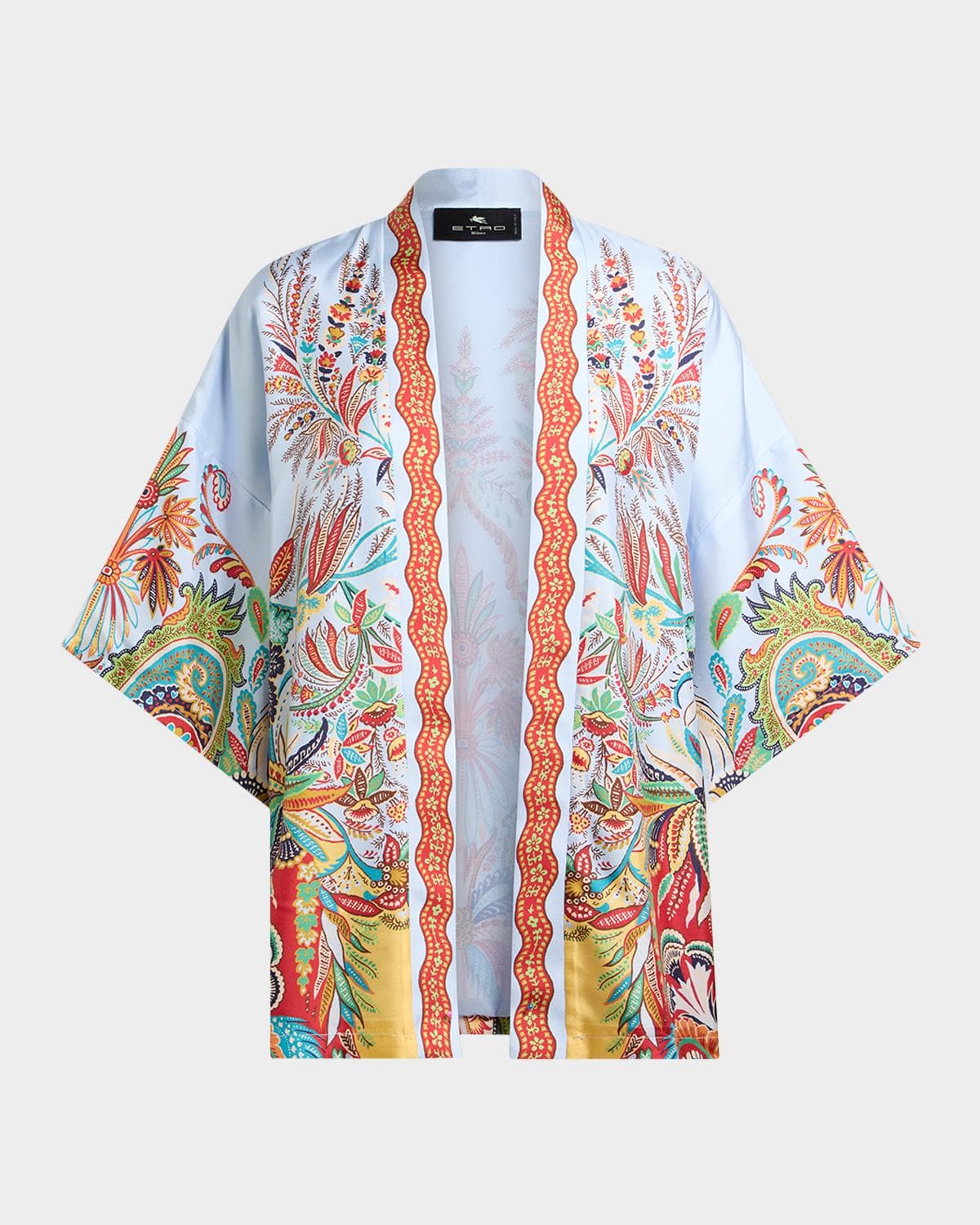 Etro Kesa Multicolor Silk Kaftan Jacket
