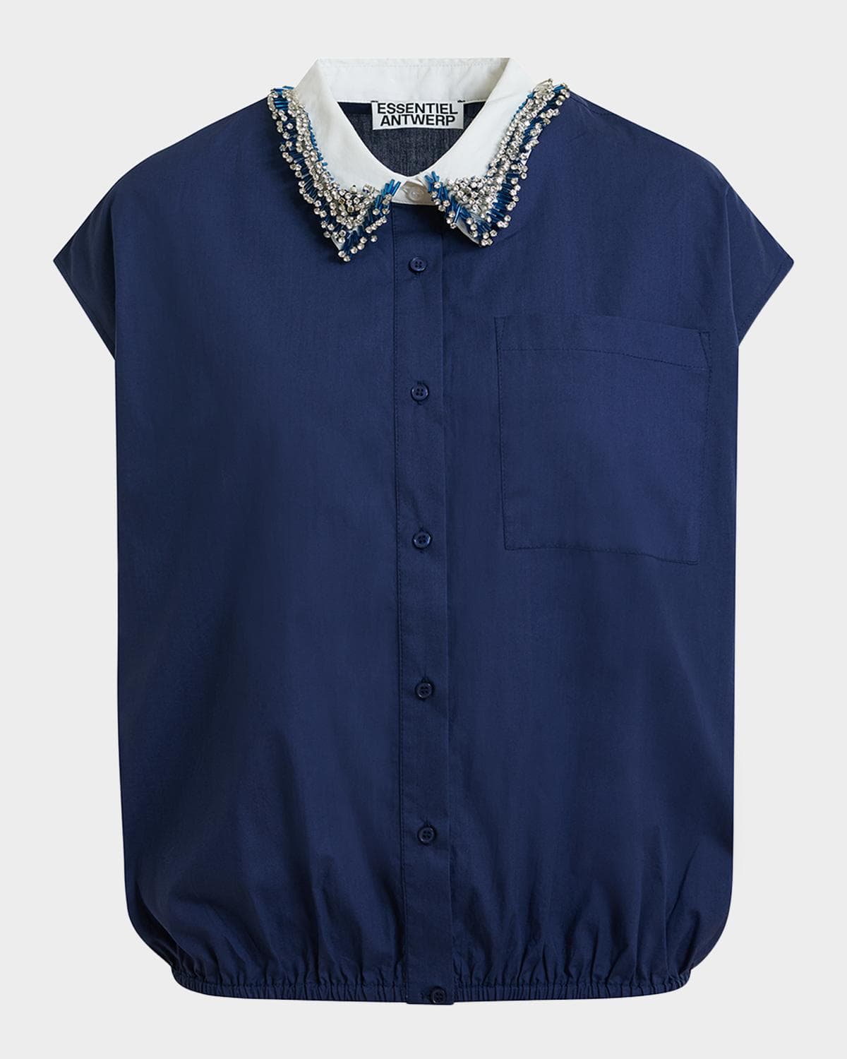 Essentiel Antwerp Button-Front Beaded-Collar Shirt