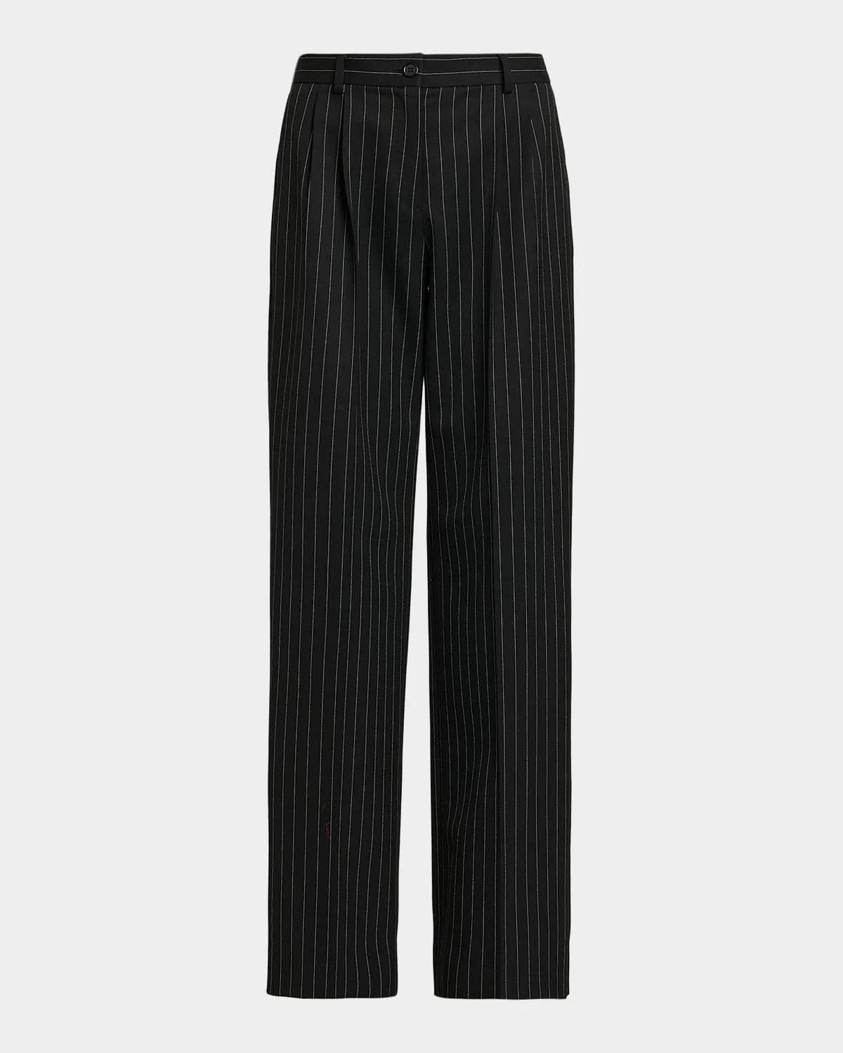 Dolce & Gabbana Pinstriped Virgin Wool-Cashmere Straight-Leg Pants