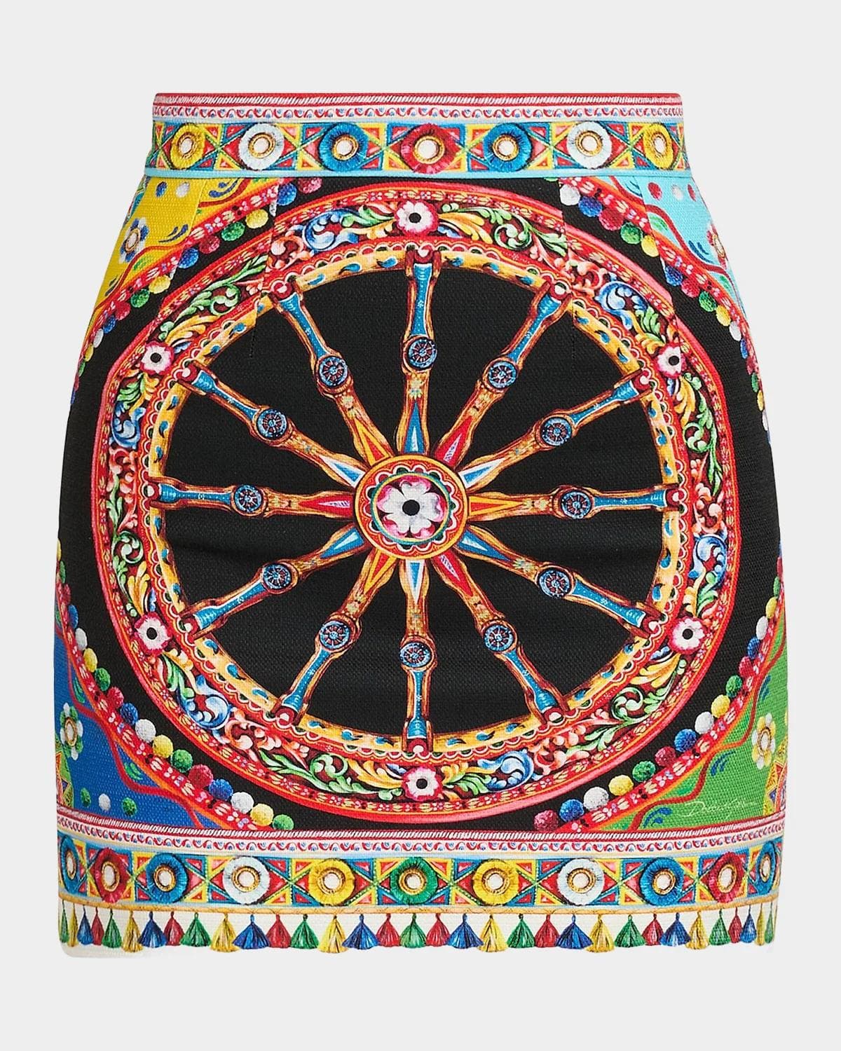 Dolce & Gabbana Printed Stretch Cotton Mini Skirt