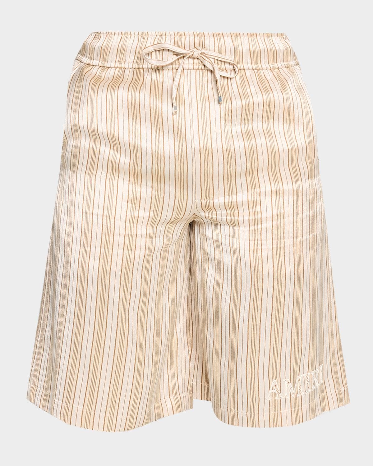 Amiri Men's Striped Twill Pull-On Shorts