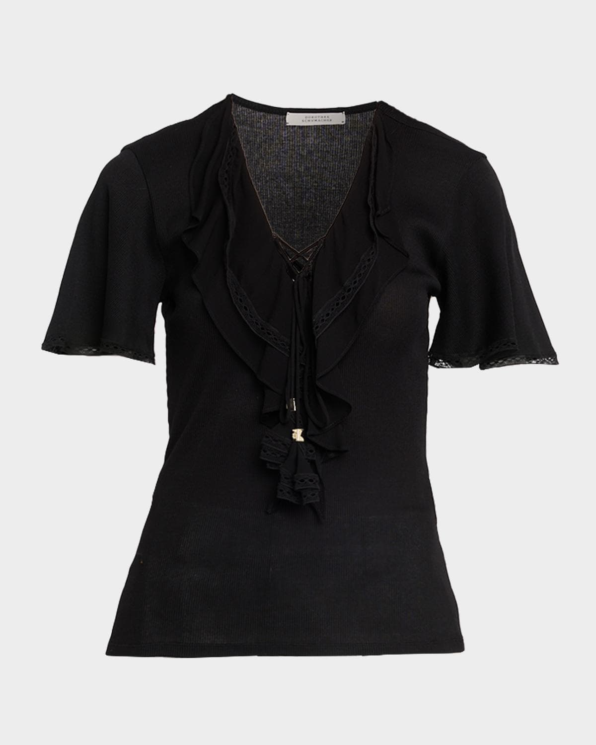 Dorothee Schumacher Pure Sleekness Lace-Trim Cotton Shirt