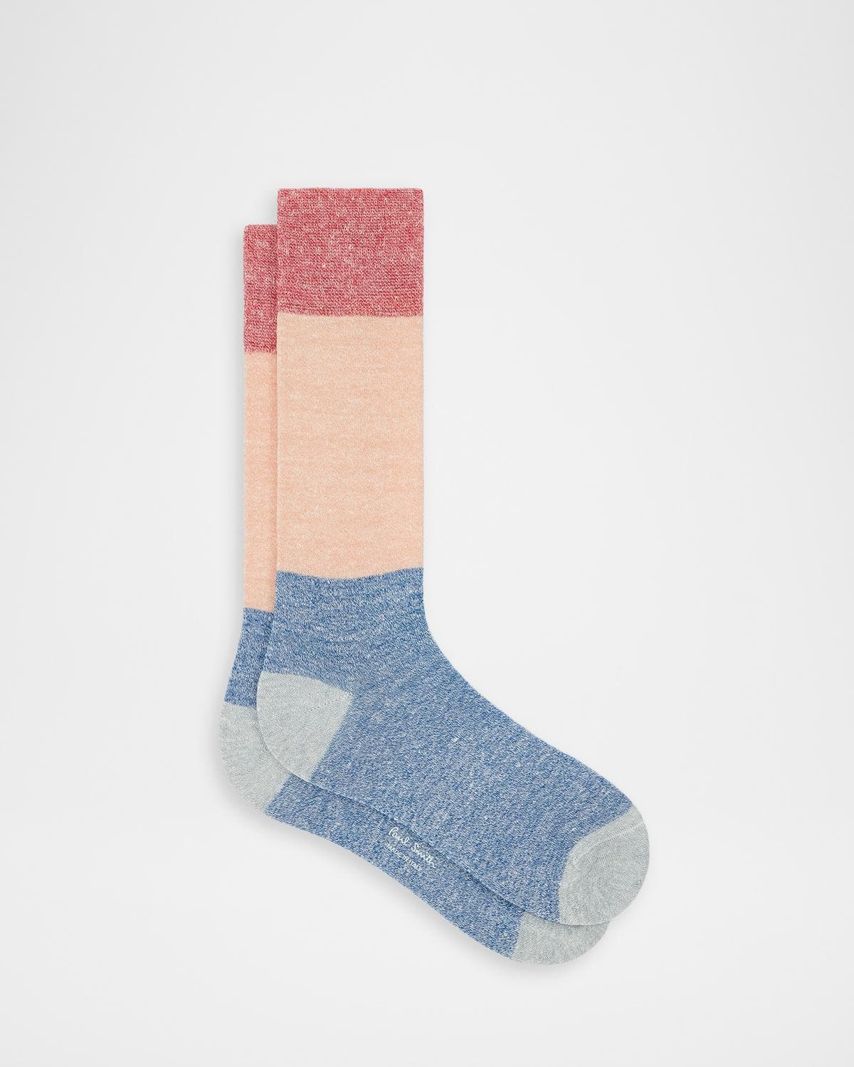 Paul Smith Men's Color Block Line Mid-Calf Socks