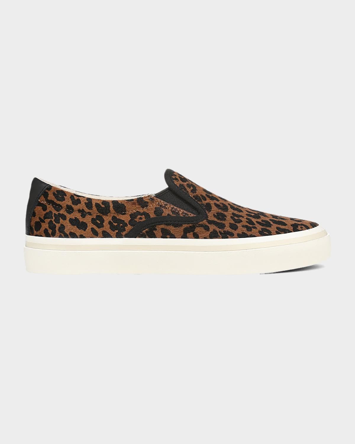 Vince Blair Leopard Calf Hair Slip-On Sneakers