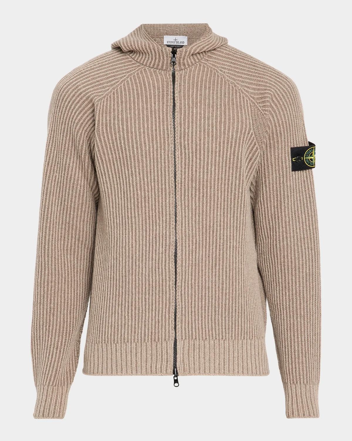 Stone Island Men's Ribbed Full-Zip Hoodie