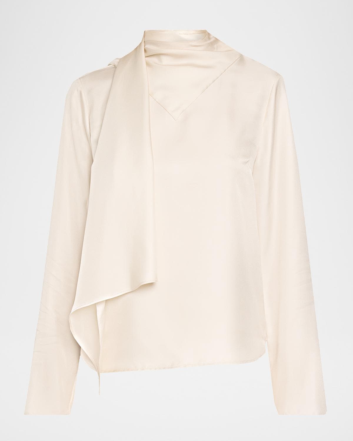 Loulou De Saison Gala Silk Scarf-Neck Blouse