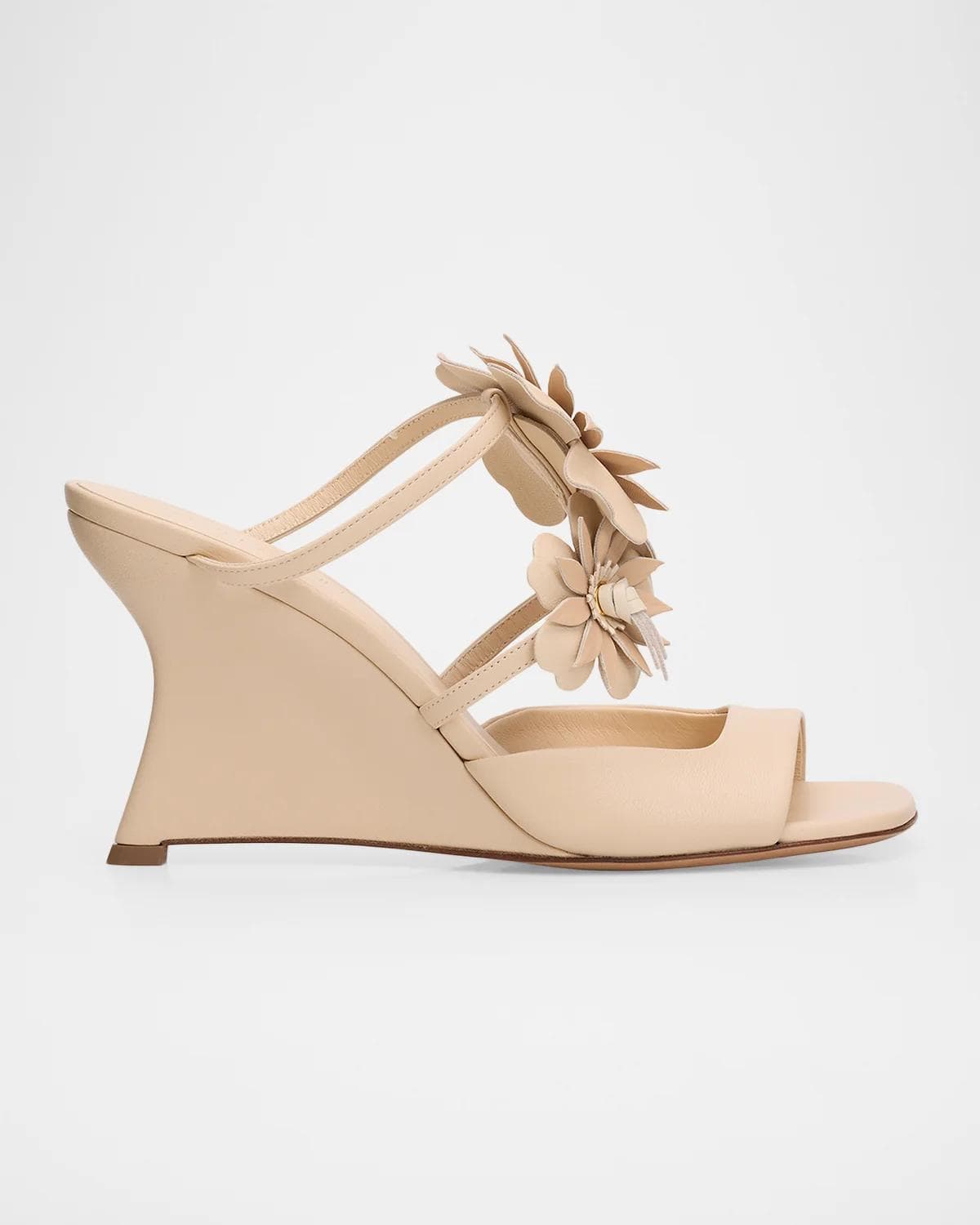 Zimmermann 85mm Belara Leather Wedge Sandals