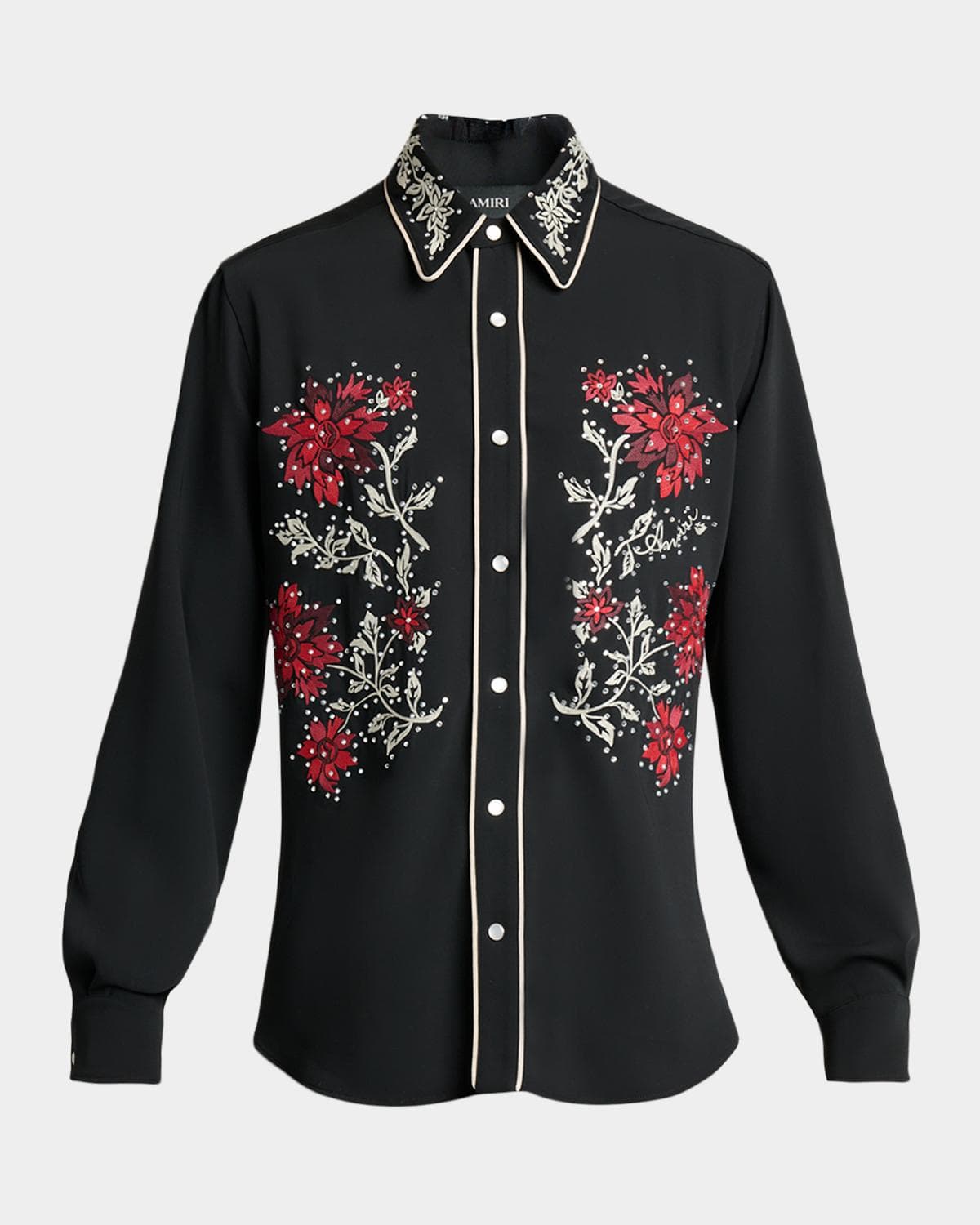 Amiri Men's Flow Crystal-Embellished Floral Dress Shirt