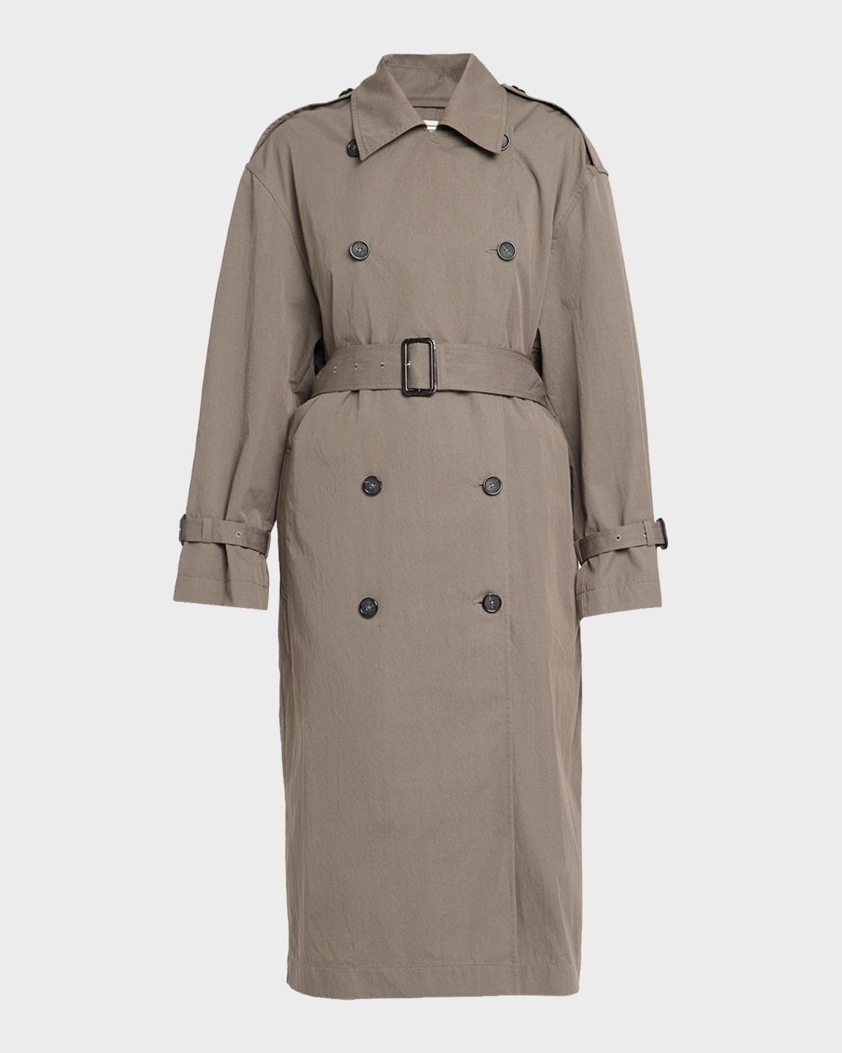 Toteme Crisp Cotton Belted Summer Trench Coat