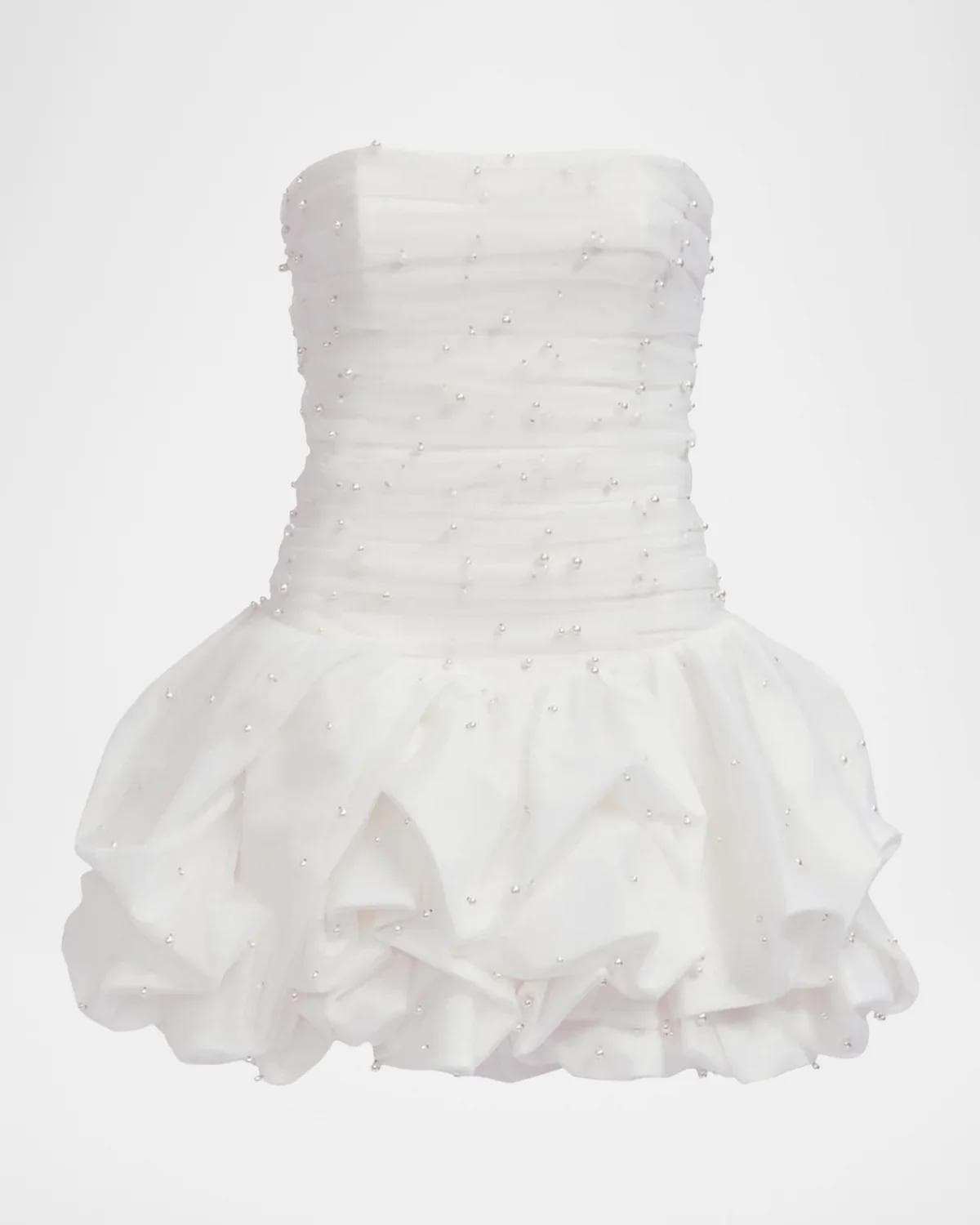 Aje Juniper Strapless Tulle Overlay Bubble Mini Dress